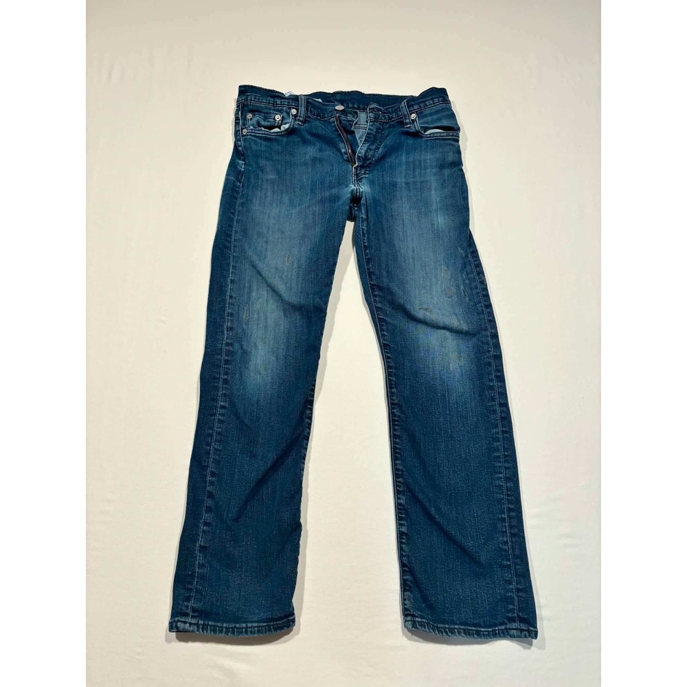 Levis 513 Slim Straight Jeans Mens 30x30 Medium Wash Blue Denim